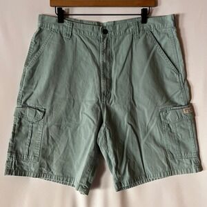 Wrangler Cargo Shorts Mens 36 Light Blue Gorpcore Hiking Utility Outdoor Casual